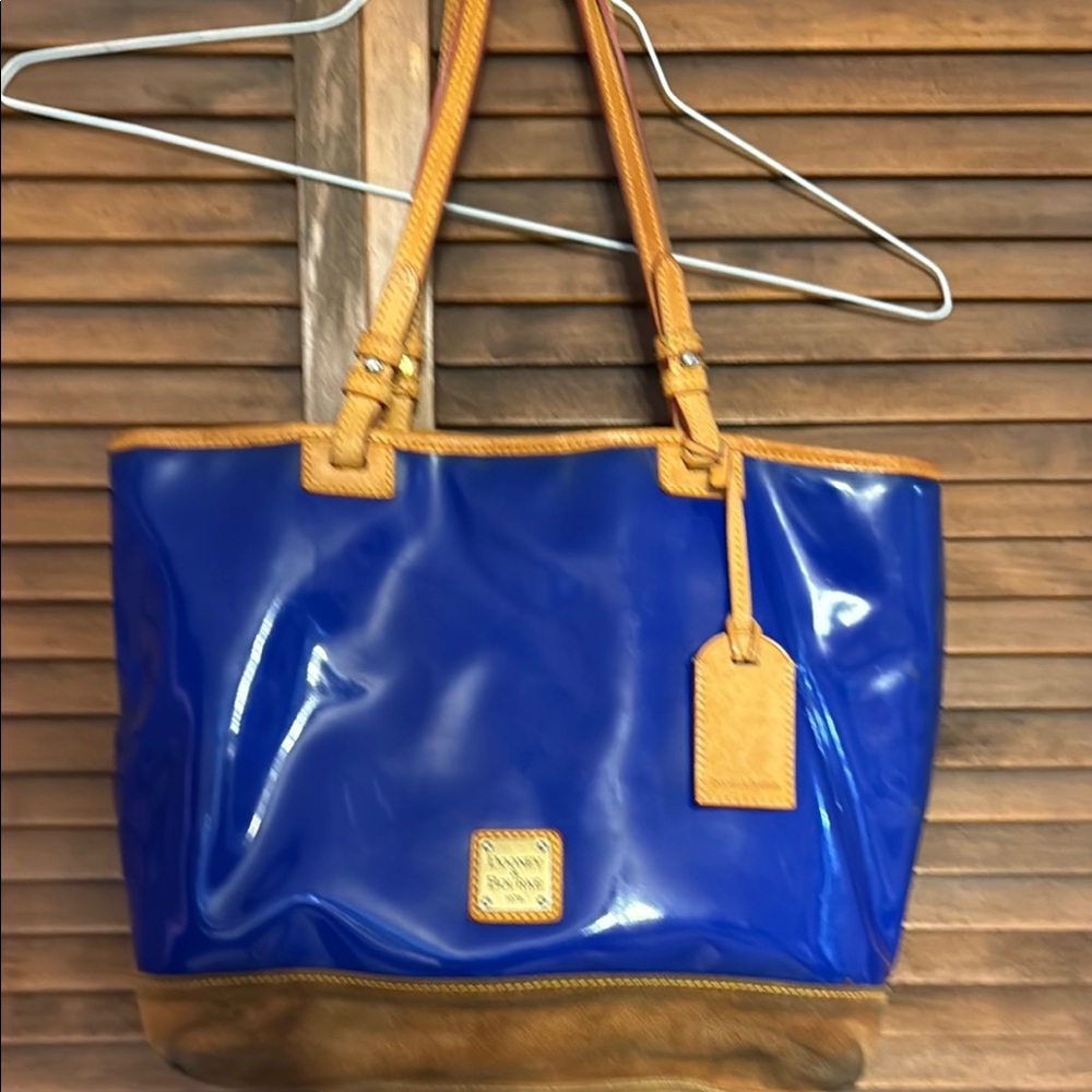 Dooney & Bourke Royal Blue and Tan Tote